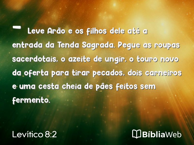 Levítico 8:2 em imagem para compartilhar