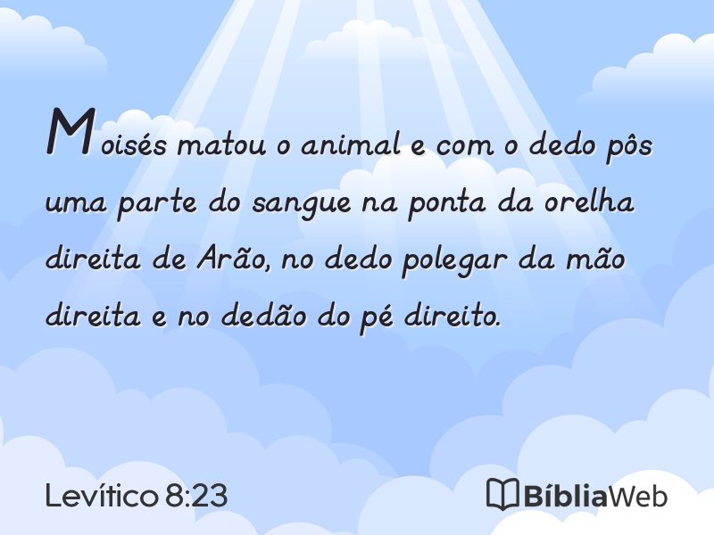 Levítico 8:23 em imagem para compartilhar