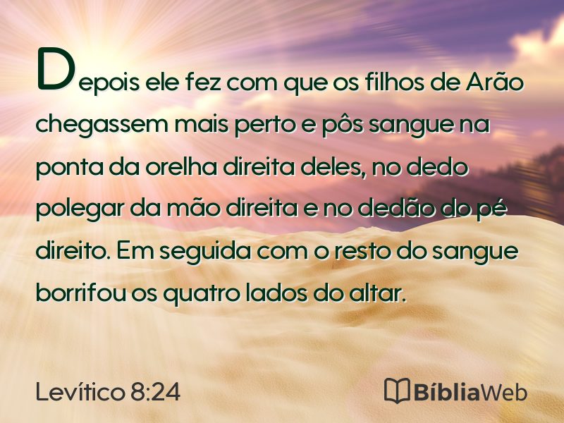 Levítico 8:24 em imagem para compartilhar