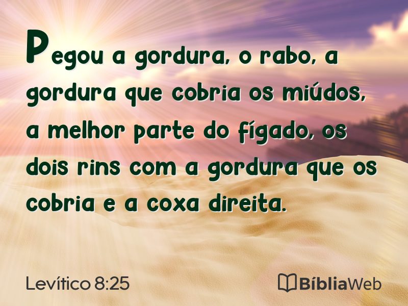 Levítico 8:25 em imagem para compartilhar
