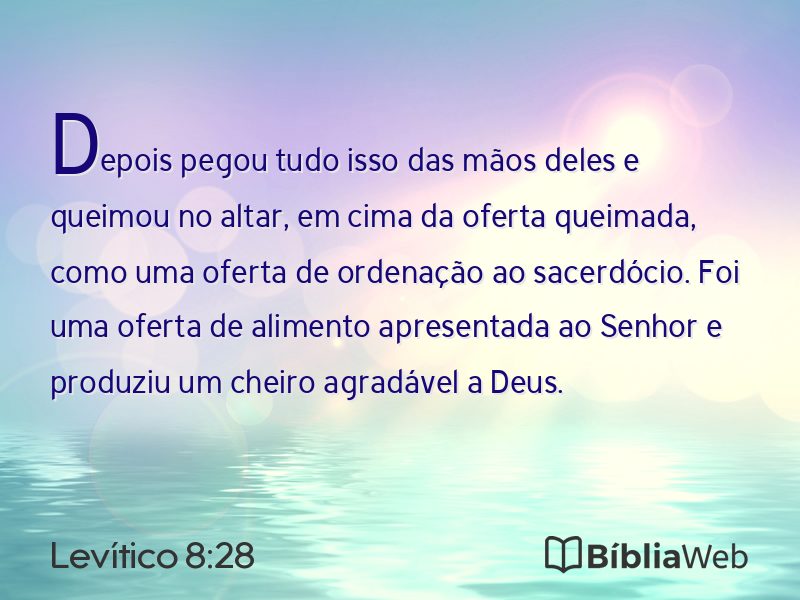 Levítico 8:28 em imagem para compartilhar