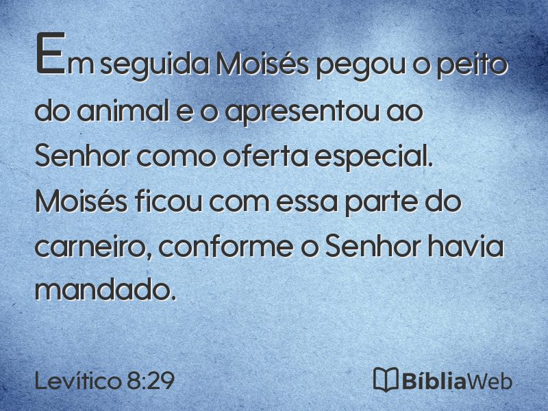 Levítico 8:29 em imagem para compartilhar
