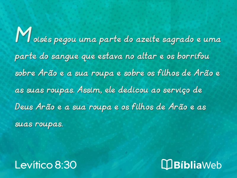 Levítico 8:30 em imagem para compartilhar