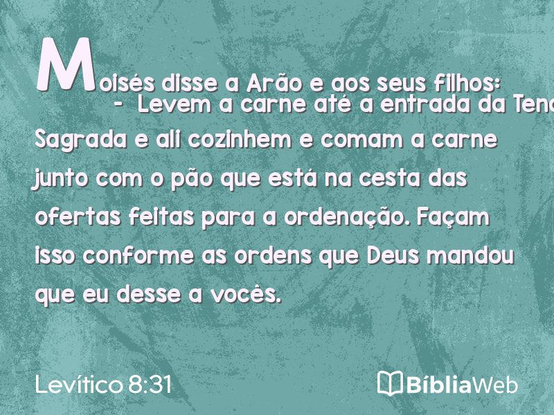 Levítico 8:31 em imagem para compartilhar