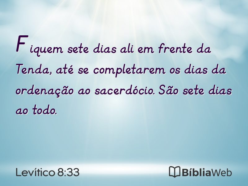 Levítico 8:33 em imagem para compartilhar