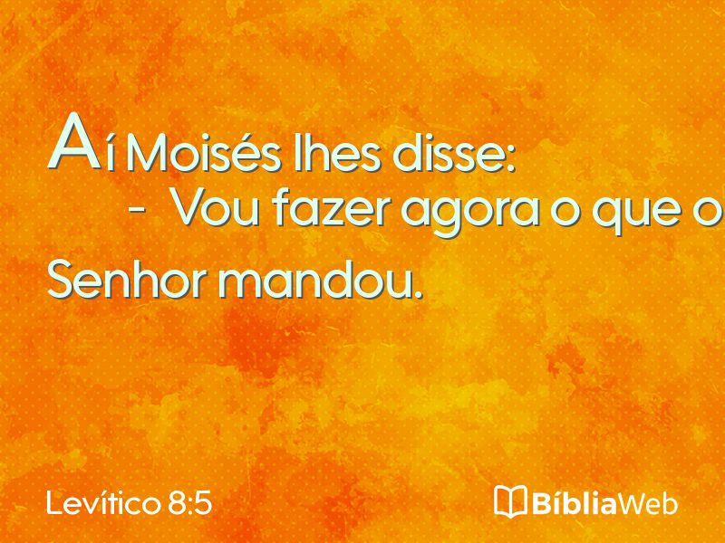 Levítico 8:5 em imagem para compartilhar