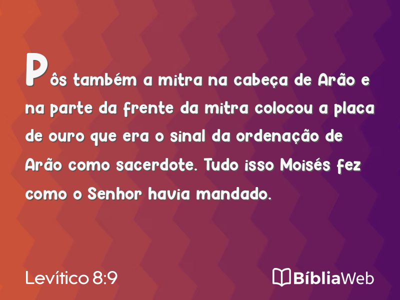 Levítico 8:9 em imagem para compartilhar