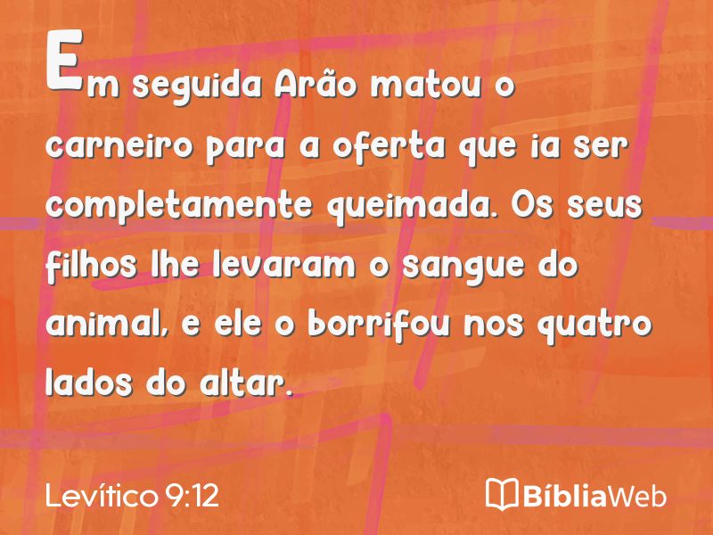 Levítico 9:12 em imagem para compartilhar