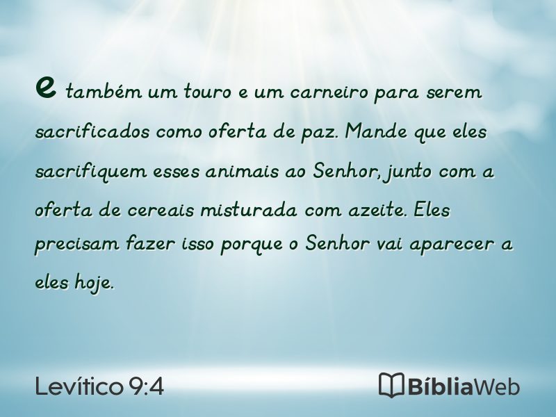 Levítico 9:4 em imagem para compartilhar