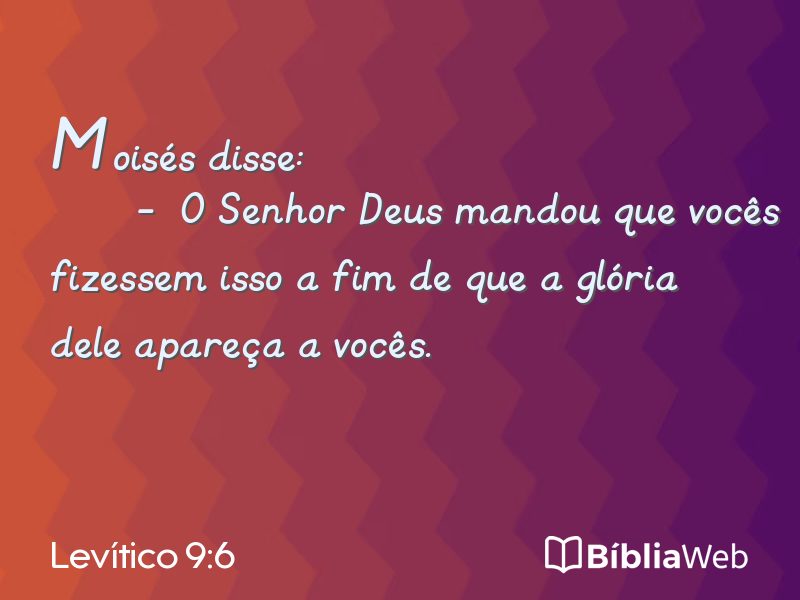 Levítico 9:6 em imagem para compartilhar