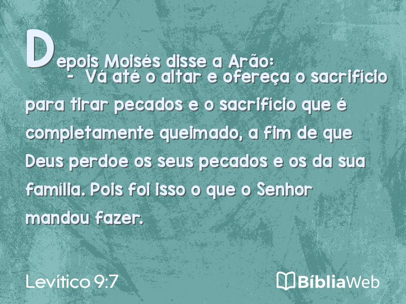 Levítico 9:7 em imagem para compartilhar