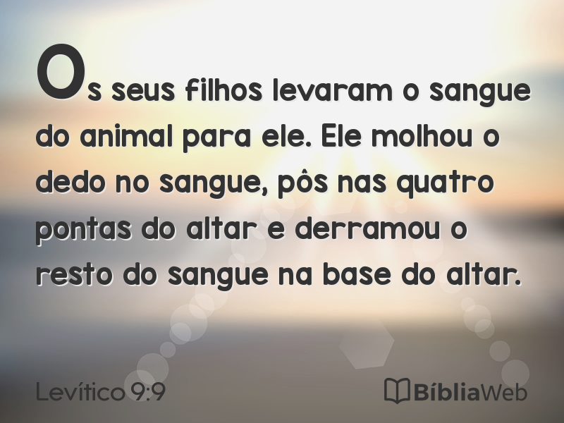 Levítico 9:9 em imagem para compartilhar