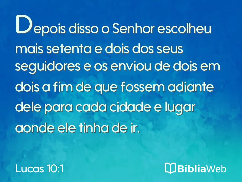 Lucas 10:1 em imagem para compartilhar