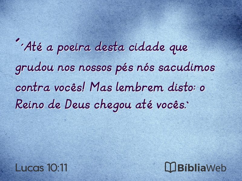 Lucas 10:11 em imagem para compartilhar
