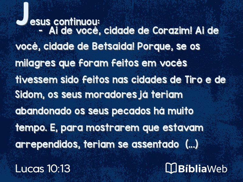 Lucas 10:13 em imagem para compartilhar
