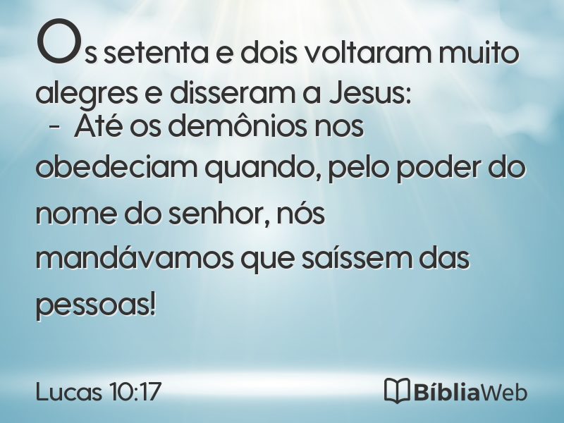 Lucas 10:17 em imagem para compartilhar