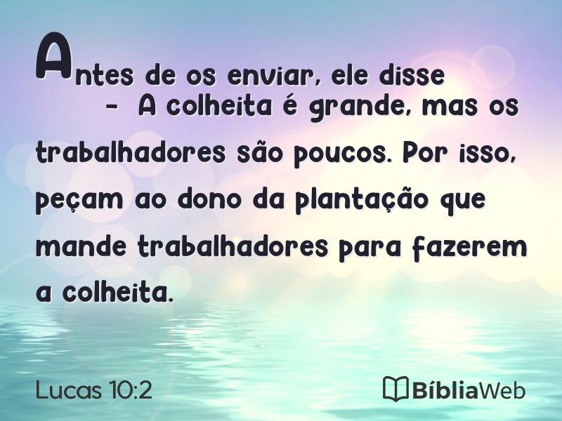 Lucas 10:2 em imagem para compartilhar