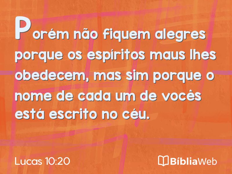 Lucas 10:20 em imagem para compartilhar