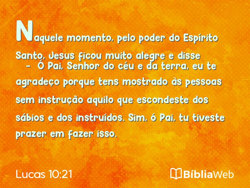 Lucas 10:21 em imagem para compartilhar