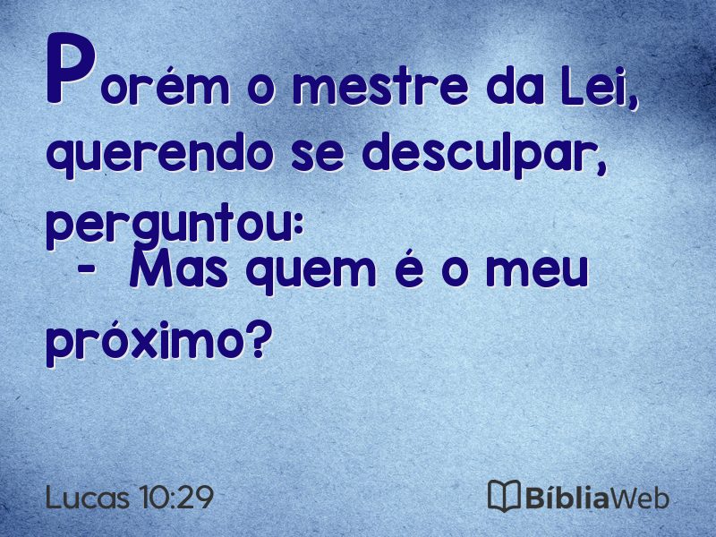 Lucas 10:29 em imagem para compartilhar