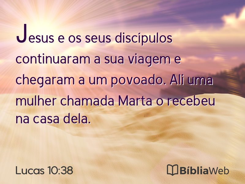 Lucas 10:38 em imagem para compartilhar