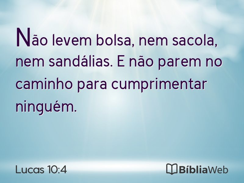 Lucas 10:4 em imagem para compartilhar