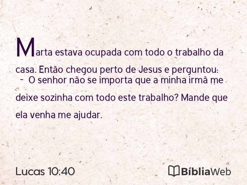 Lucas 10:40 em imagem para compartilhar