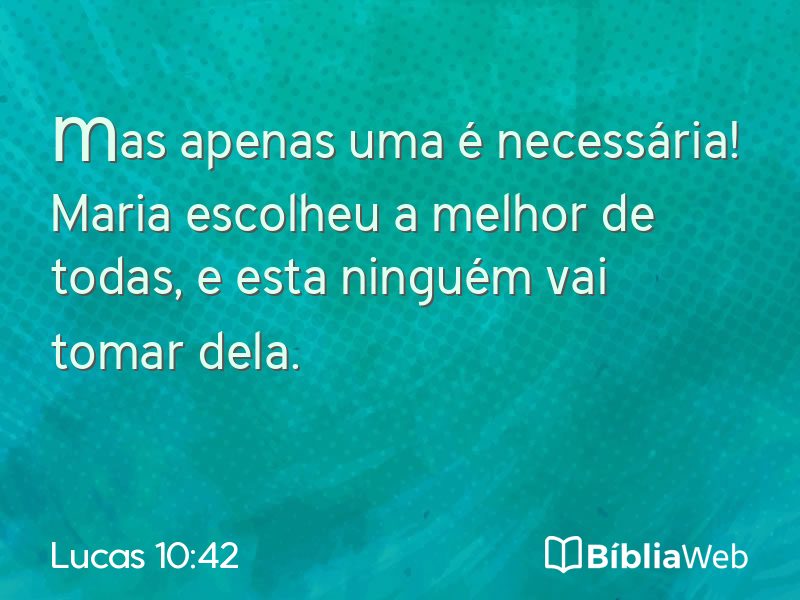 Lucas 10:42 em imagem para compartilhar