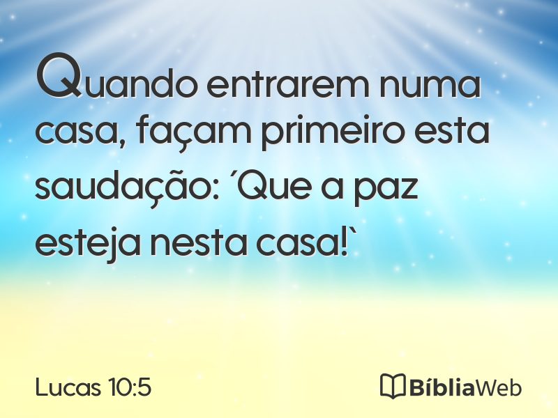 Lucas 10:5 em imagem para compartilhar