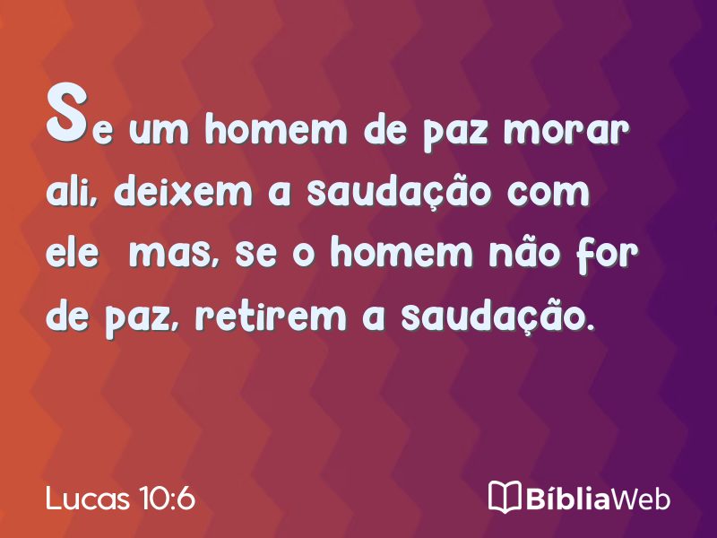 Lucas 10:6 em imagem para compartilhar