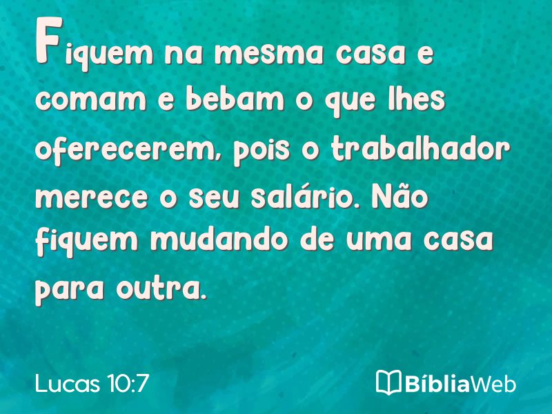 Lucas 10:7 em imagem para compartilhar