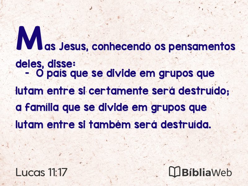 Lucas 11:17 em imagem para compartilhar