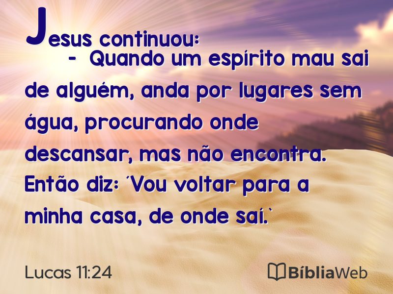 Lucas 11:24 em imagem para compartilhar