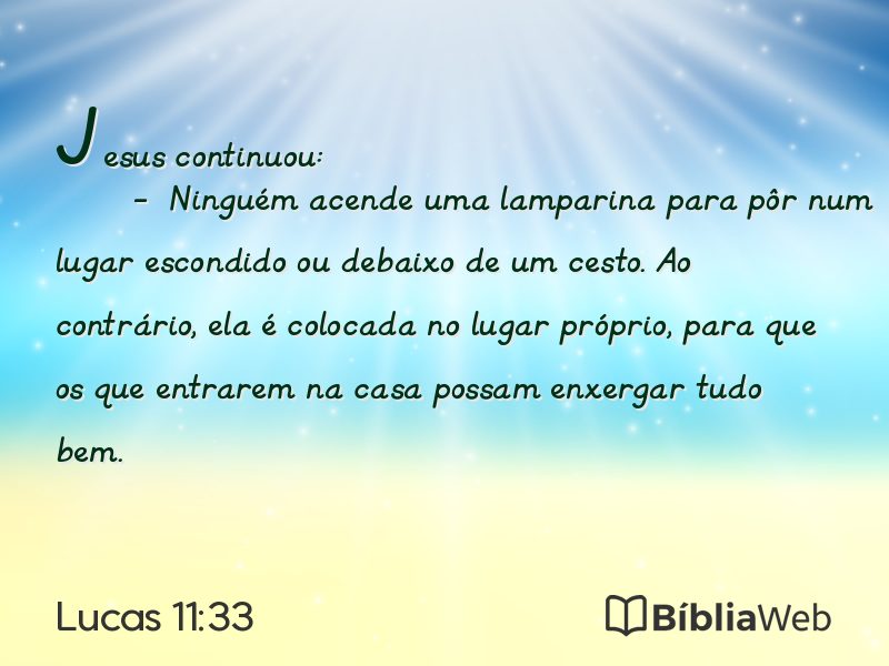 Lucas 11:33 em imagem para compartilhar
