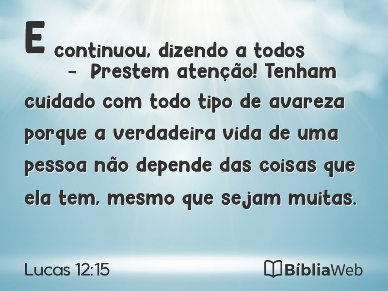 Lucas 12:15 em imagem para compartilhar