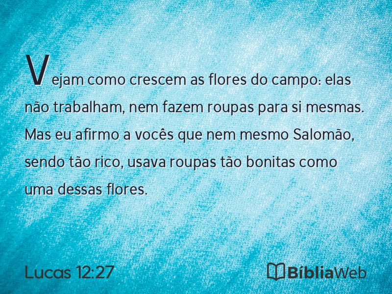 Lucas 12:27 em imagem para compartilhar