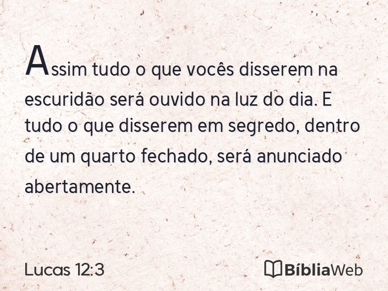 Lucas 12:3 em imagem para compartilhar