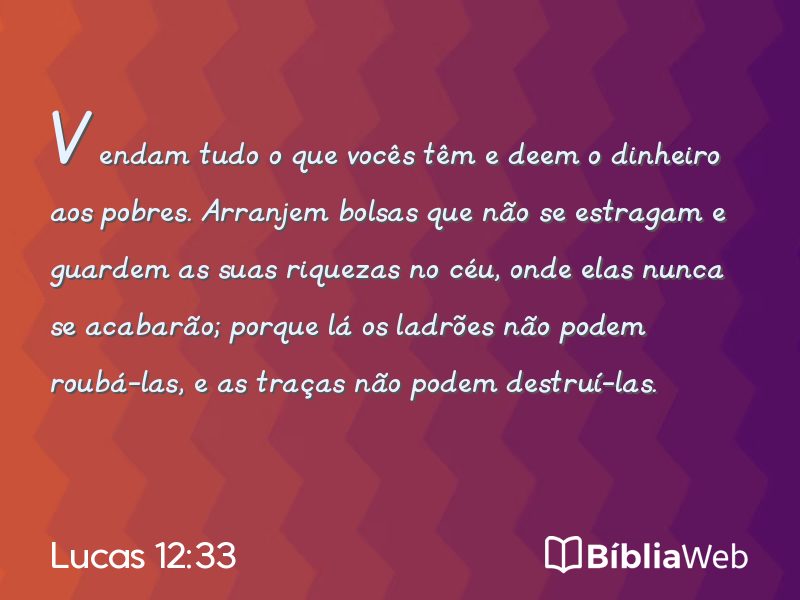 Lucas 12:33 em imagem para compartilhar