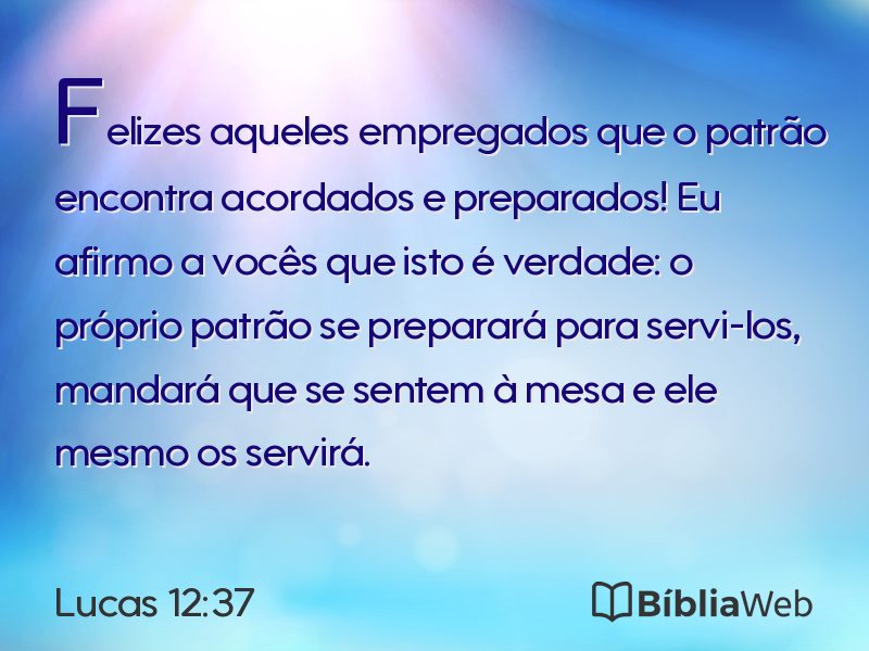 Lucas 12:37 em imagem para compartilhar