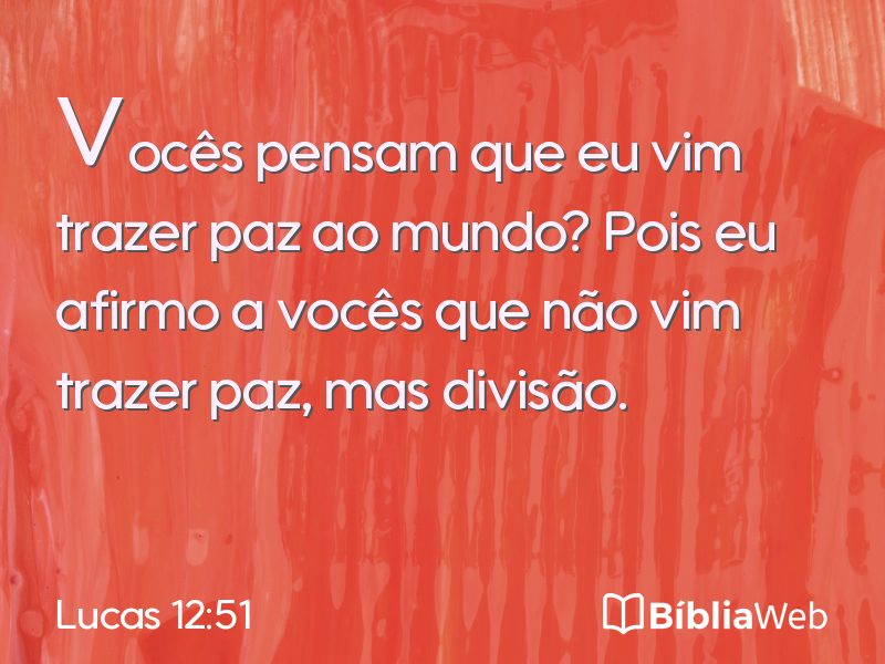 Lucas 12:51 em imagem para compartilhar