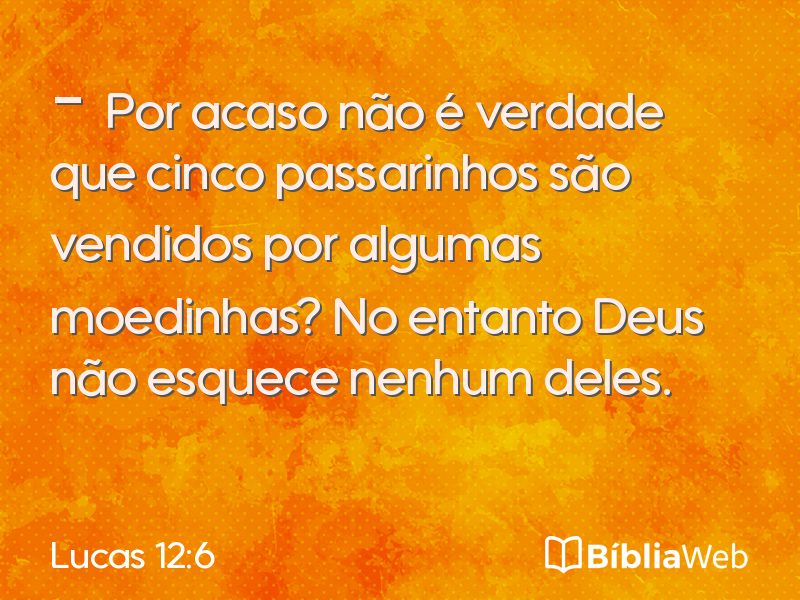 Lucas 12:6 em imagem para compartilhar
