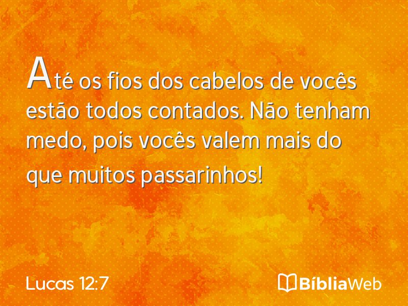 Lucas 12:7 em imagem para compartilhar