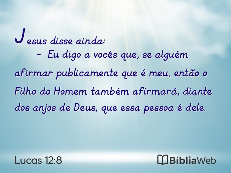 Lucas 12:8 em imagem para compartilhar