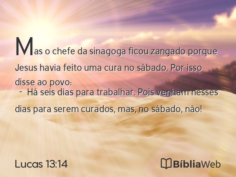 Lucas 13:14 em imagem para compartilhar