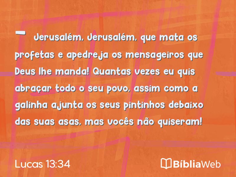 Lucas 13:34 em imagem para compartilhar