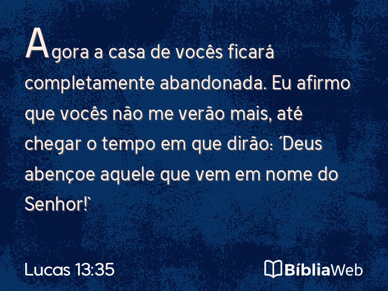 Lucas 13:35 em imagem para compartilhar