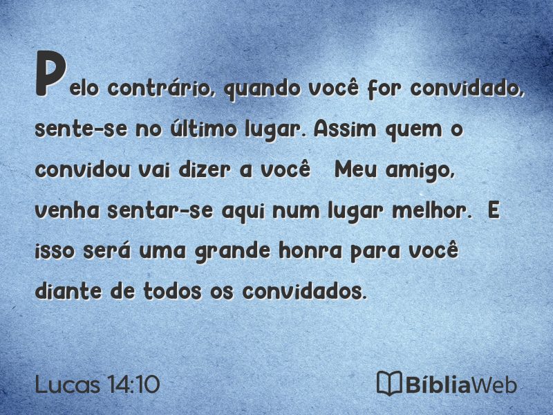 Lucas 14:10 em imagem para compartilhar