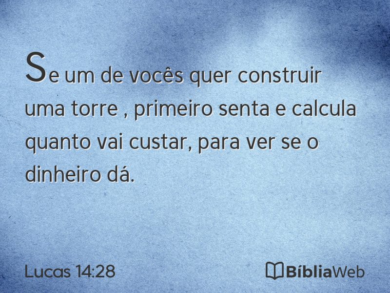 Lucas 14:28 em imagem para compartilhar