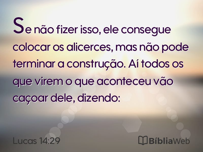 Lucas 14:29 em imagem para compartilhar