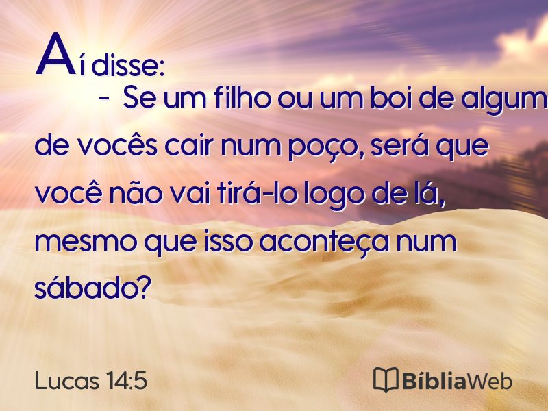Lucas 14:5 em imagem para compartilhar